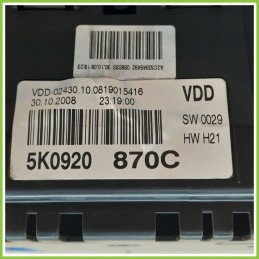 Quadro strumenti contachilometri tachimetro VDO 3219792 VOLKSWAGEN GOLF 5K/AJ 2.0 TDI 5K0920870GV