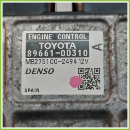 Centralina Motore Iniezione ECU DENSO MB275100-2494 TOYOTA YARIS 1.3 16V 89661-0D310 2005 2012