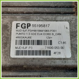 Centralina Motore Iniezione ECU MAGNETI MARELLI MJD6JF.P5 FIAT PUNTO 2U 1.3 16V MJT 55195817 2003 2007