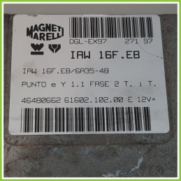 Centralina Motore Iniezione ECU MAGNETI MARELLI IAW16F.EB FIAT PUNTO 1a Serie 46480662 1993 1999