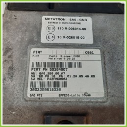 Centralina Motore Iniezione GAS METATRON 6A0-CNG FIAT PUNTO 2U 1.2 8V 55204807 2003 2007