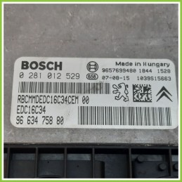 Centralina Motore Iniezione ECU BOSCH 0281012529 CITROEN C3 2a Serie 1.4 9663475880 2005 2010