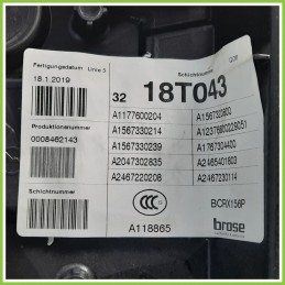 Alzacristalli Alzavetro Elettrico Posteriore Destro DX MERCEDES-BENZ Classe GLA X156 A1767304400 2017 2020 BROSE BCRX156P