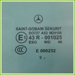 Cristallo Laterale Scendente Anteriore Sinistro SX MERCEDES-BENZ Classe A W168 5 Porte A1687251110 1997 2001 SAINT-GOBAIN