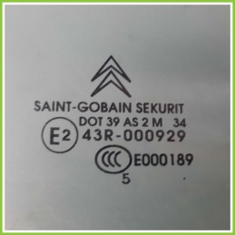 Cristallo Laterale Scendente Anteriore Destro DX CITROEN C4 5 Porte 9202K2 2004 2010 SAINT-GOBAIN