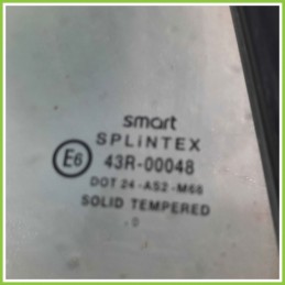 Cristallo Laterale Fisso Anteriore Destro DX SMART COUPE C450 3 Porte 433V002 1998 2004 SPLINTEX