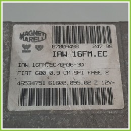 Centralina Motore Iniezione ECU MAGNETI MARELLI IAW16FM.EC FIAT SEICENTO 1E 46534751 1998 2005