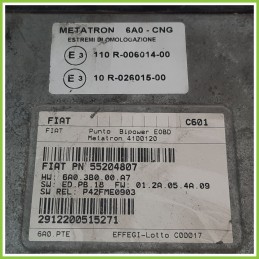 Centralina Motore Iniezione GAS METATRON 4100120 FIAT PUNTO 2U 1.2 8V 55204807 2003 2007