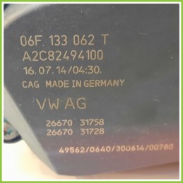 Corpo Farfallato Valvola Farfalla CONTINENTAL 02C82494100 AUDI A5/S5 8T 2.0 06F133062T 2011 2017