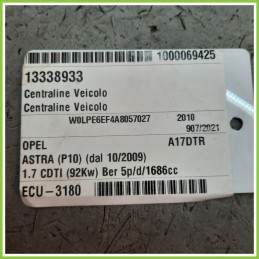 Centralina Modulo Sospensioni Attive OPEL ASTRA P10 1.7 13338933 2009 2015