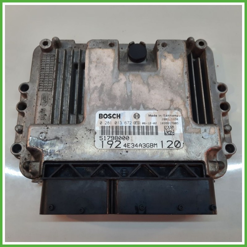 Centralina Motore Iniezione ECU BOSCH 0281013672 FIAT STILO 2V 1.9 MJT 88kw 51796000 2003 2009