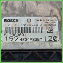 Centralina Motore Iniezione ECU BOSCH 0281013672 FIAT STILO 2V 1.9 MJT 88kw 51796000 2003 2009