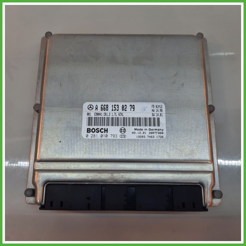 Centralina Motore Iniezione ECU BOSCH 0281010793 MERCEDES-BENZ Classe A W168 CDI 70kw A6681530279 2001 2004
