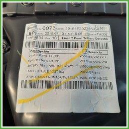 Rivestimento Porta Posteriore Destro DX SEAT LEON 1.6 TDI 5F4867212ASI2 2012 2017