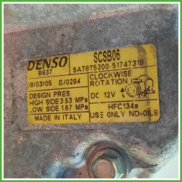 Compressore Clima AC Aria Condizionata DENSO SCSB06 FIAT 500 3P 51747318