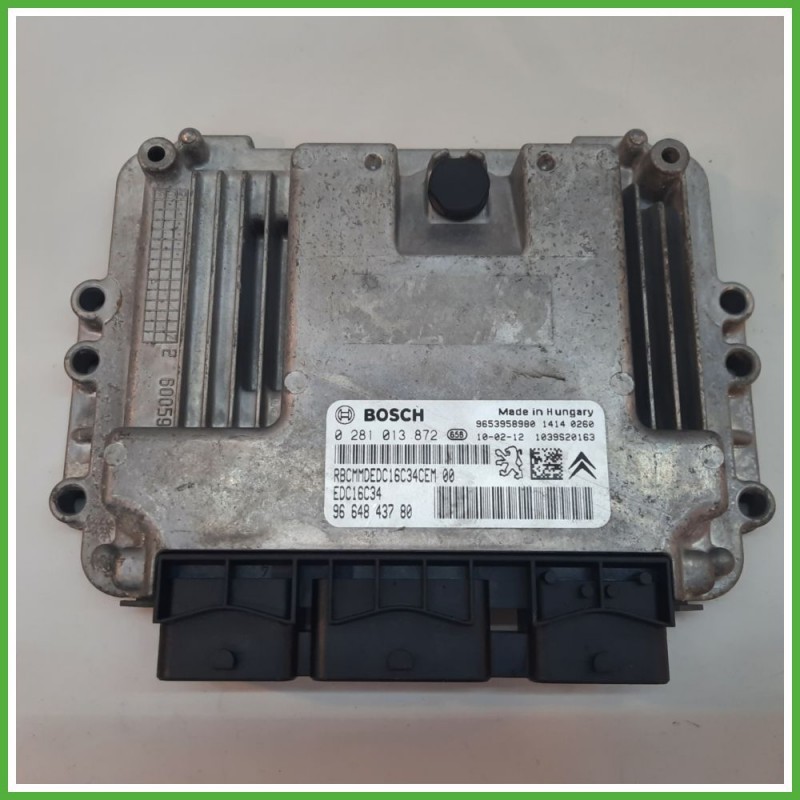 Centralina Motore Iniezione ECU BOSCH 0281013872 CITROEN C3 A51 1.6 16V 66kw 9664843780 2009 2013