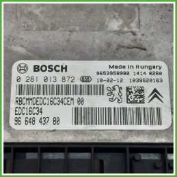 Centralina Motore Iniezione ECU BOSCH 0281013872 CITROEN C3 A51 1.6 16V 66kw 9664843780 2009 2013