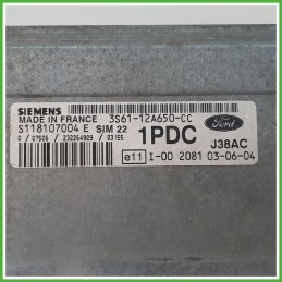 Centralina Motore Iniezione ECU SIEMENS S118107004E FORD FIESTA CBK 1.2 16V 55kw 3S6112A650CC 2002 2005
