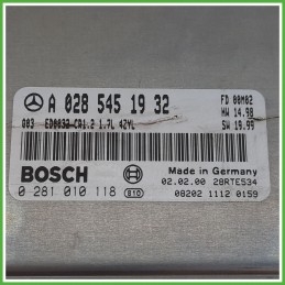 Centralina Motore Iniezione ECU BOSCH 0281010118 MERCEDES-BENZ Classe A W168 CDI 66kw A0285451932 1997 2001