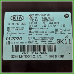 Centralina Smart Key KIA 4D6A3B-1000 KIA RIO 3a Serie 1.4 95480H8110 2015 2017