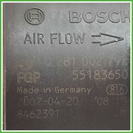Debimetro Misuratore Massa Aria BOSCH 0281002792 FIAT GRANDE PUNTO 2Y 1.3 MJT 55183650 2005 2008