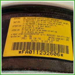 Airbag Guidatore Sinistro SX OPEL CORSA X01 1.0 12V 09130793 2000 2006 OPEL 45Q10531891