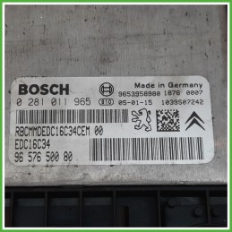 Centralina Motore Iniezione ECU BOSCH 0281011965 CITROEN C3 2a Serie 1.6 16V 66kw 9657650080 2005 2010