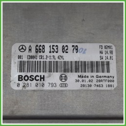 Centralina Motore Iniezione ECU BOSCH 0281010793 MERCEDES-BENZ Classe A W168 CDI 70kw A6681530279 2001 2004