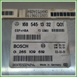 Centralina Controllo Elettronico Stabilita ESP+HBA BOSCH 0265109619 MERCEDES-BENZ Classe A W168 CDI 1685451332 2001 2004