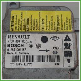 Centralina Airbag BOSCH 0285001157 RENAULT CLIO 2a Serie 1.2 7700428310 1998 2001
