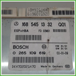 Centralina Controllo Elettronico Stabilita ESP+HBA BOSCH 0265109619 MERCEDES-BENZ Classe A W168 1685451332 2001 2004
