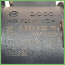 Debimetro Misuratore Massa Aria BOSCH 0281002792 FIAT IDEA 4D/2S 1.3 16V 55183650 2003 2012