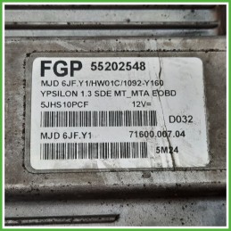 Centralina Motore Iniezione ECU MAGNETI MARELLI MJD6JF.Y1 LANCIA YPSILON TE 1.3 16V 51kw 55202548 2003 2006
