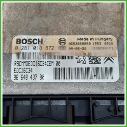 Centralina Motore Iniezione ECU BOSCH 0281013872 PEUGEOT 308 1.6 16V 66kw 9664843780 2007 2014
