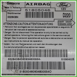 Centralina Airbag CONTINENTAL 53284384 FORD KA CCU 1.3 51805046 2008 2017