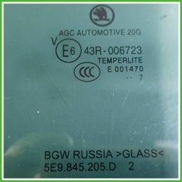 Cristallo Laterale Scendente Posteriore Sinistro SX SKODA OCTAVIA 5E 5 Porte 5E9845205D 2016 2019