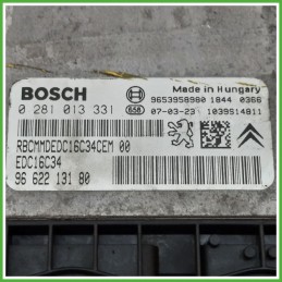 Centralina Motore Iniezione ECU BOSCH 0281013331 PEUGEOT 207 1.6 16V 80kw 9662213180 2006 2009