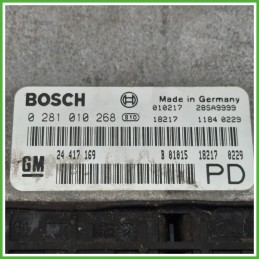 Centralina Motore Iniezione ECU BOSCH 0281010268 OPEL ZAFIRA T98 2.0 16V 74kw 24417169 1999 2005