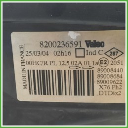 Faro Fanale Proiettore Anteriore Destro DX VALEO 89008440 RENAULT KANGOO 8200236591 Usato