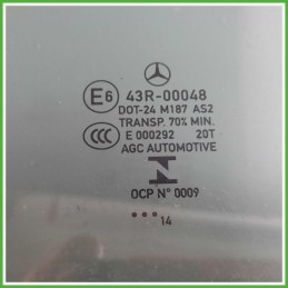 Cristallo Laterale Scendente Posteriore Sinistro SX MERCEDES-BENZ Classe A W176 5 Porte A1767350300 2012 2015 AGC AUTOMOTIVE