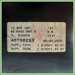 Quadro strumenti contachilometri tachimetro VEGLIA BORLETTI 60.6345.991.0 FIAT MAREA JTD 46790253