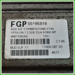 Centralina Motore Iniezione ECU MAGNETI MARELLI MJD6JF.Y1 LANCIA YPSILON TE 1.3 16V 51kw 55195819 2003 2006