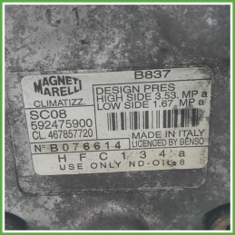 Compressore Clima AC Aria Condizionata MAGNETI MARELLI SC08 LANCIA Y 46785772