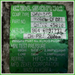 Compressore Clima AC Aria Condizionata CALSONIC DKV-140 NISSAN TERRANO R20 926000F001