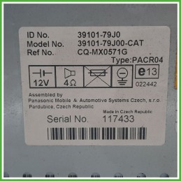Autoradio FIAT SEDICI 3B 1.9 MJT 3910179J00CAT 2006 2011 PANASONIC CQ-MX0571G