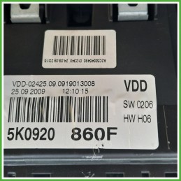 Quadro strumenti contachilometri tachimetro VDO A2C53345492 VOLKSWAGEN GOLF 5K/AJ 1.6 5K0920860FV