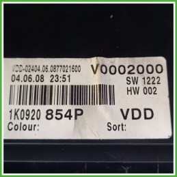 Quadro strumenti contachilometri tachimetro VDO 110.080.373/030 VOLKSWAGEN GOLF 1K 1.6 16V 1K0920872JXZ03