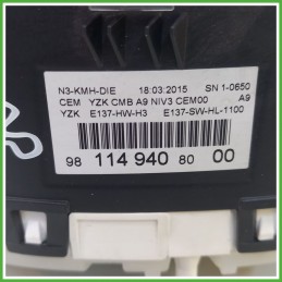 Quadro strumenti contachilometri tachimetro PEUGEOT 9811494080 PEUGEOT 208 1.6 8V 9822633380