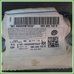 Airbag Laterale Destro DX VOLKSWAGEN GOLF 5K/AJ 1.6 5K6880742F 2008 2012 AUTOLIV 681ASG600B70UW