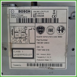 Autoradio ALFA ROMEO GIULIETTA X7 2.0 JTDm 156091249 2010 2013 BOSCH 7647302316